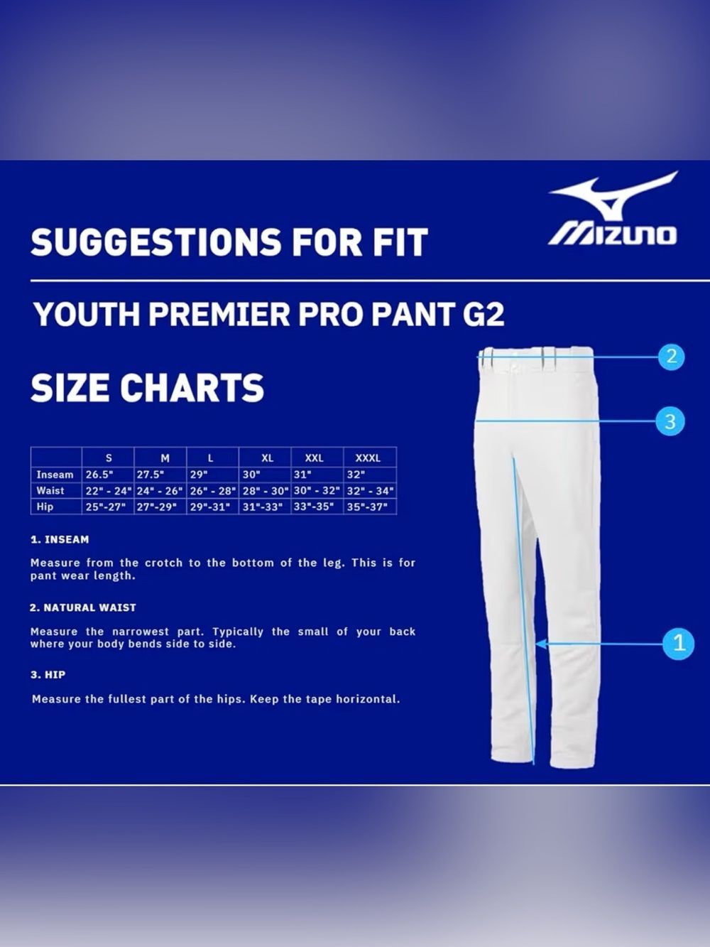 Mizuno Kids Full length Baseball Pants in Light Gray - Picture 6 of 6